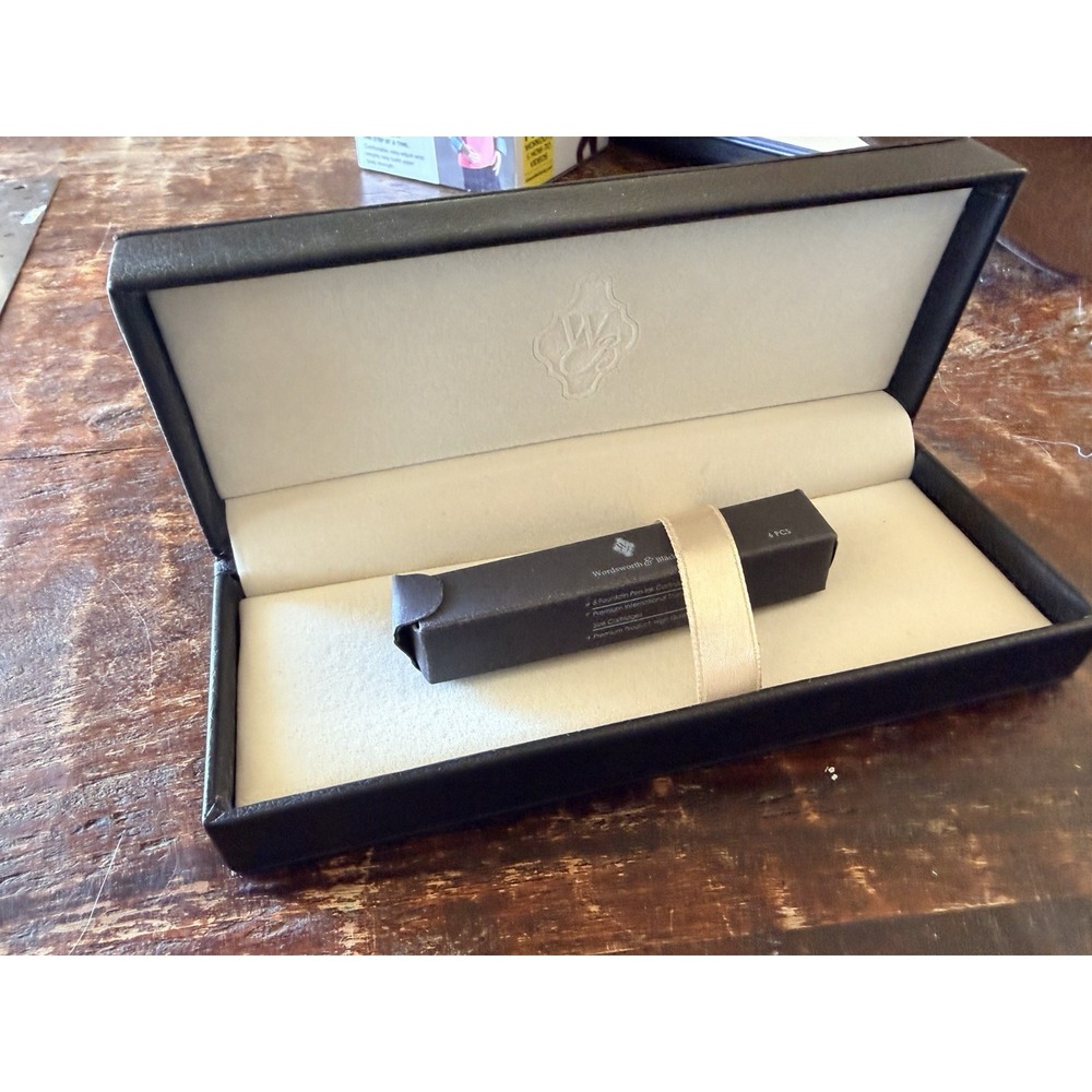 Wordsworth & Black Pen Case w/ 6 Fountain Pen Ink Cartridges Blue Black
